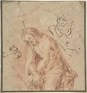 Sorrows: Man of Sorrows and Two Studies of Heads, 17th