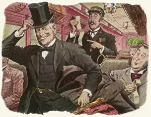 Asked: Man in Suit and Top Hat leaving Train when Asked for Ticket