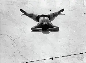 Sunbathers: Man sunbathing