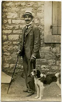 Waistcoat: Man taking a dog for a walk