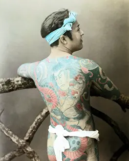 Tattooed: Man with tattooed back, Japan