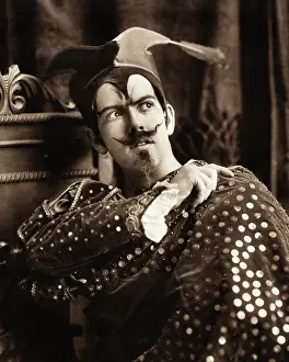 Satanic: Man in Theatrical Costume Looking to Side Sequined Jacket
