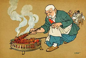 Coals: Man of Tiflis cooking on a barbecue