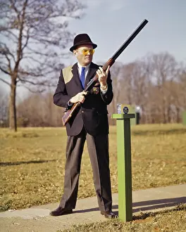 Rewarding: Man Trap Shooter on Range Firing Line Ready to