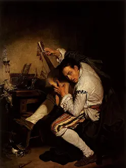Tunes: Man Tuning Guitar, by Greuze