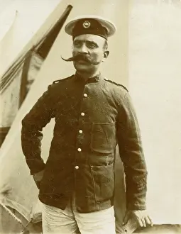 Handlebar: Man in uniform with moustache