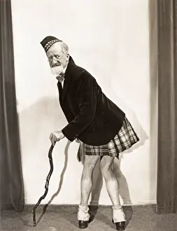 Disgust: Man walking a crooked mile in kilt