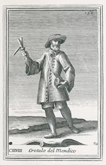 1300s: Man walking with a noise maker called a ?