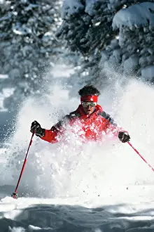 Vail: Man Wearing Red and Black Ski Jacket and Red Headband