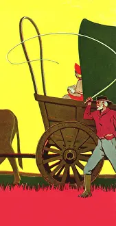 Whipping: Man with Whip, Wagon