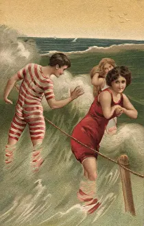 Repose: Man and woman in the waves