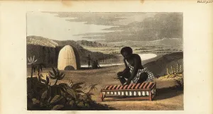 Mandinka: Mandinka man playing a balafon with sticks