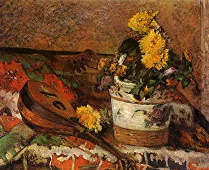 Mandolin: Mandolin and Pot of Flowers, by Gauguin