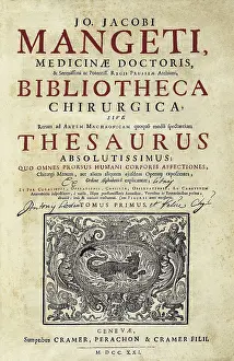 Anatomic: MANGET, Jean-Jacques (1652 - 1742). Bibliotheca