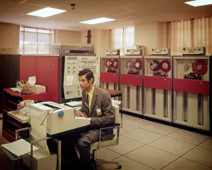 Competent: Mangetic Tape Drives Main Frame Computer Room