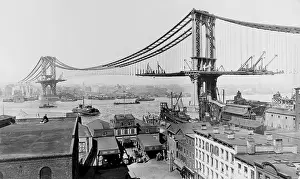 Spanned: Manhattan Bridge under construction in 1909. ?