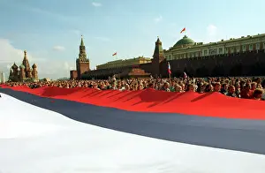 Demonstrators: Manifestation in Red Square, 1991