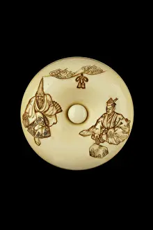 Okina: Manju netsuke - characters from the No play Okina