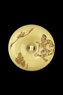 Okina: Manju netsuke - characters from the No play Okina