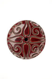 Netsuke: Manju netsuke with geometric guri patterning