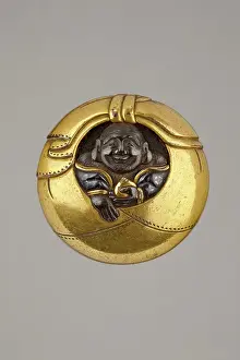 Netsuke: Manju netsuke - Hotei peering from his sack