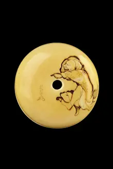 Brigands: Manju netsuke - Kanshin crawling through a brigands legs