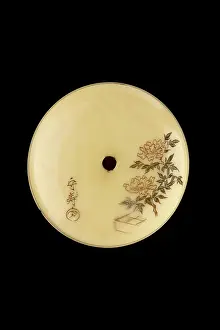Pigment: Manju netsuke - the lion dance from the No play Shakkyo