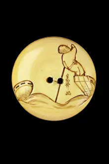 Barnett: Manju netsuke - Saigyo Hoshi in a ferry