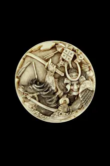 1162: Manju netsuke, Sasaki Takatsuna, Kajiwara Kagesue, Uji River
