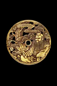 Netsuke: Manju netsuke - Sojobo beneath a pine tree
