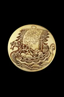 Takarabune: Manju netsuke with a takarabune, or treasure ship
