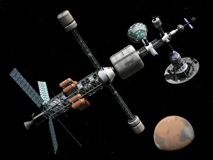 Disembark: A manned Mars cycler space station approaches the planet ?