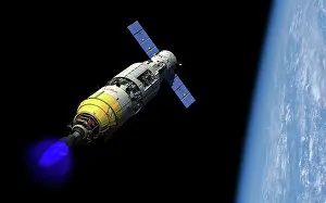 Orbital: A manned orbital maintenance platform docked with a manned ?