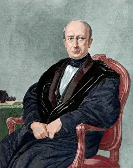 Sanchez: Manuel Cortina (1802-1879). Engraving. Colored