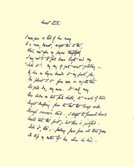 Barrett: Manuscript of Sonnet XIX I never gave a lock