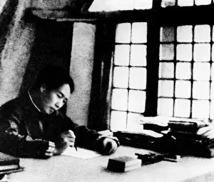 Stayed: Mao Zedong in his cave dwelling during the Long March