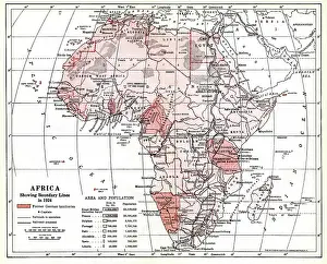 Boundary: Map of Africa showing boundary lines in 1924