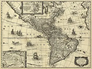 Continents: Map of the Americas, 1640