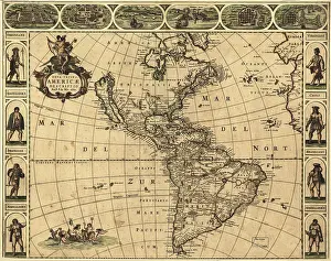 Tenochtitlan: Map of the Americas, 1660