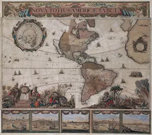 1680: Map of the Americas, circa 1680