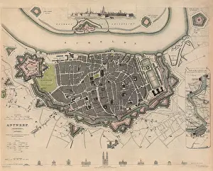 Anvers: Map of Antwerp 1832