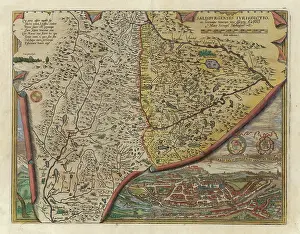 Oesterreich: Map of archbishopric Salzburg. By