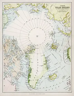 Spitzbergen: Map - Arctic Circle circa 1880