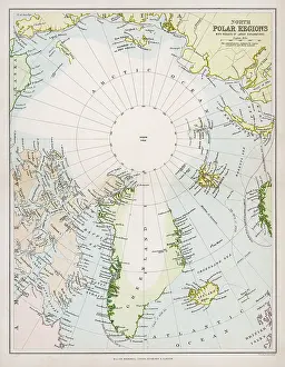Spitzbergen: Map - Arctic Circle circa 1880