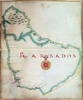 Barbados: Map of Barbados, 1683
