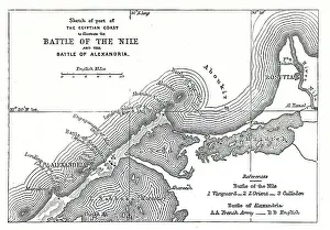 Aboukir: Map of the Battle of the Nile, and Battle of Alexandria