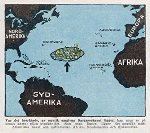 Wrecks: Map of the Bermuda Triangle with Wrecked Ship