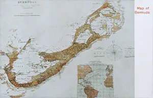 Isalnds: Map of Bermuda - Western Atlantic