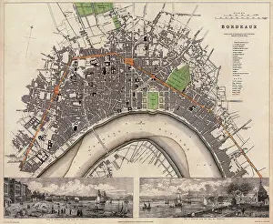 Bordeaux: Map of Bordeaux 1832