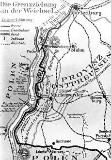 Administrative: Map of the border crossing on the Vistula, 1939